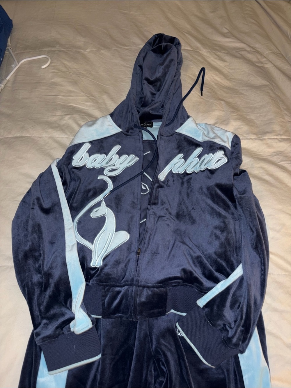Baby Phat Navy Blue Velour Track Suit